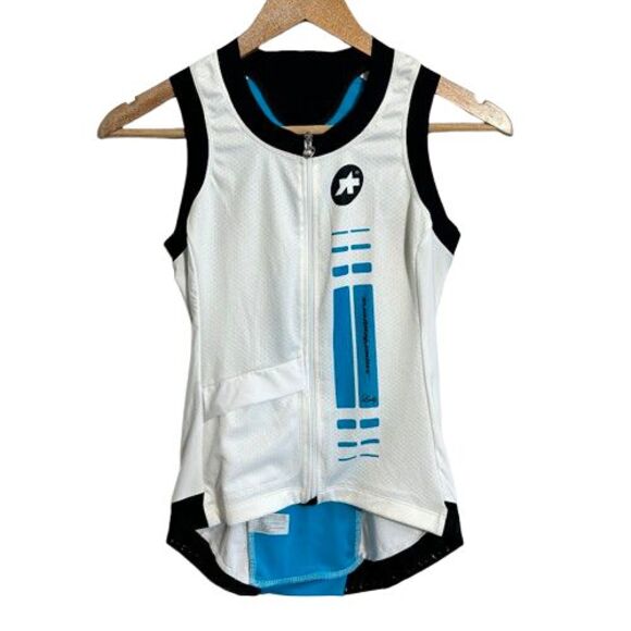 Assos NS Super Leggera Sleeveless Cycling Bike Jersey Womens M Vest White ZIp - Picture 1 of 8